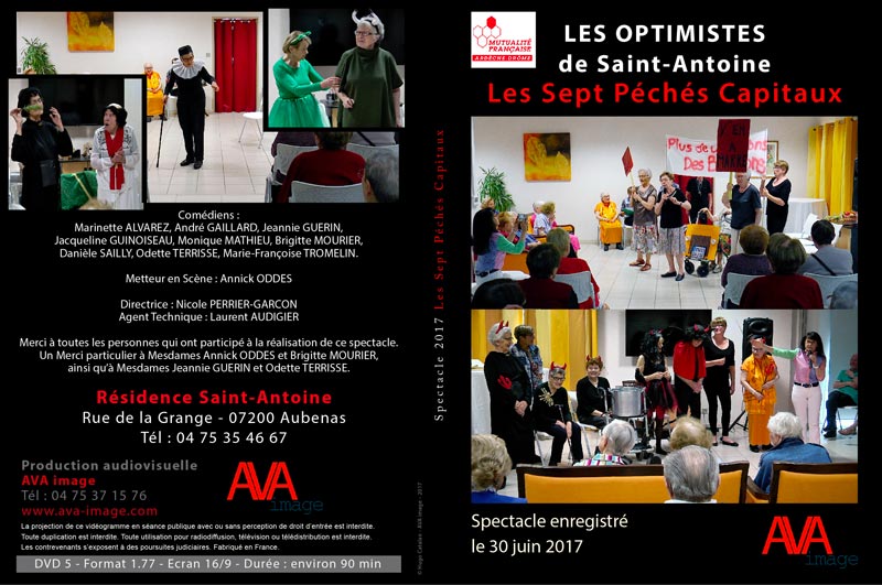 Jaquette dvd du spectacle Les Optimistes de Saint Antoine 2017