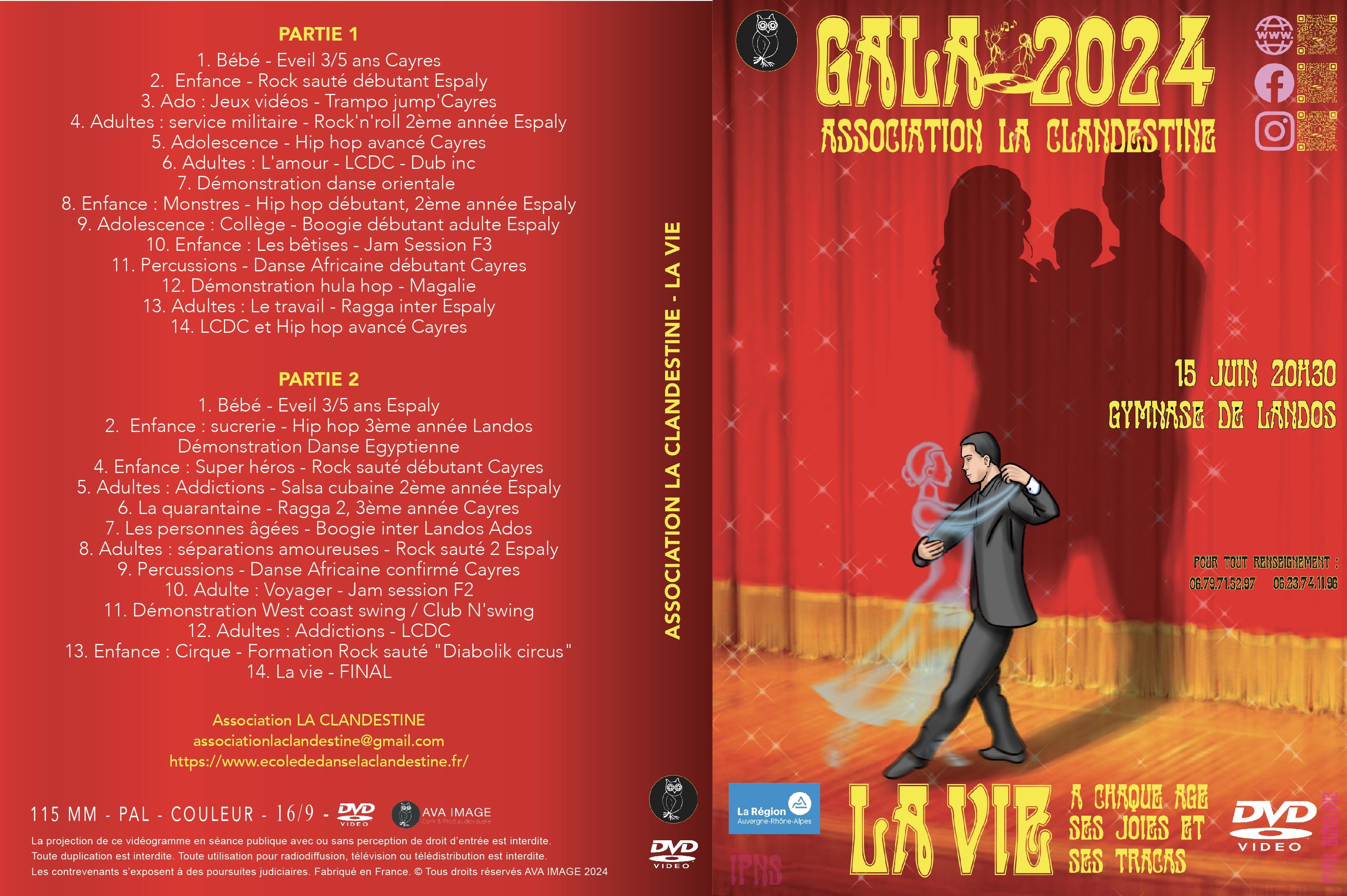 Jaquette DVD spectacle de La Clandestine 2024