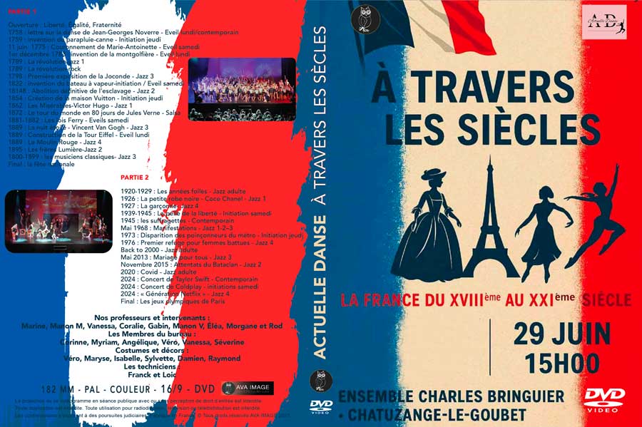 Jaquette DVD Actuelle Danse 2025 – spectacle À travers les Siècles