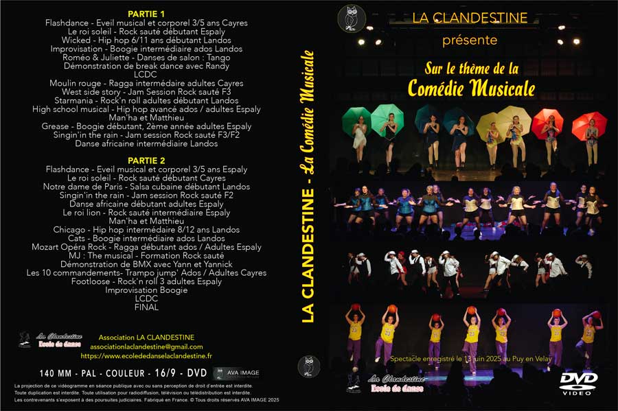 DVD La Clandestine 2025 – spectacle de danse sur le thème de la comédie musicale