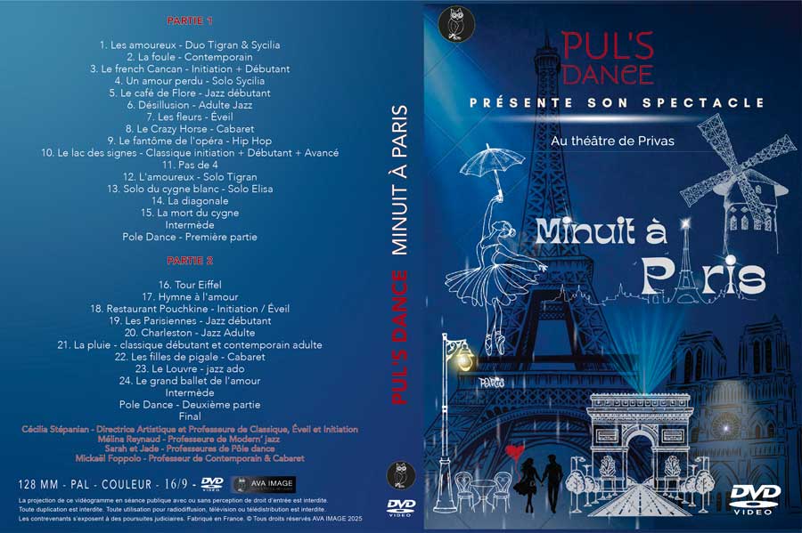 Jaquette DVD Pul's Dance 2025 – spectacle Minuit à Paris