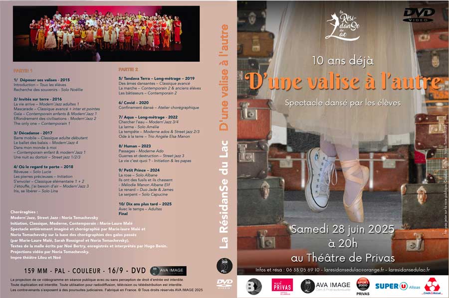 DVD La RésidanSe du Lac 2025 – spectacle D'une valise à l'autre